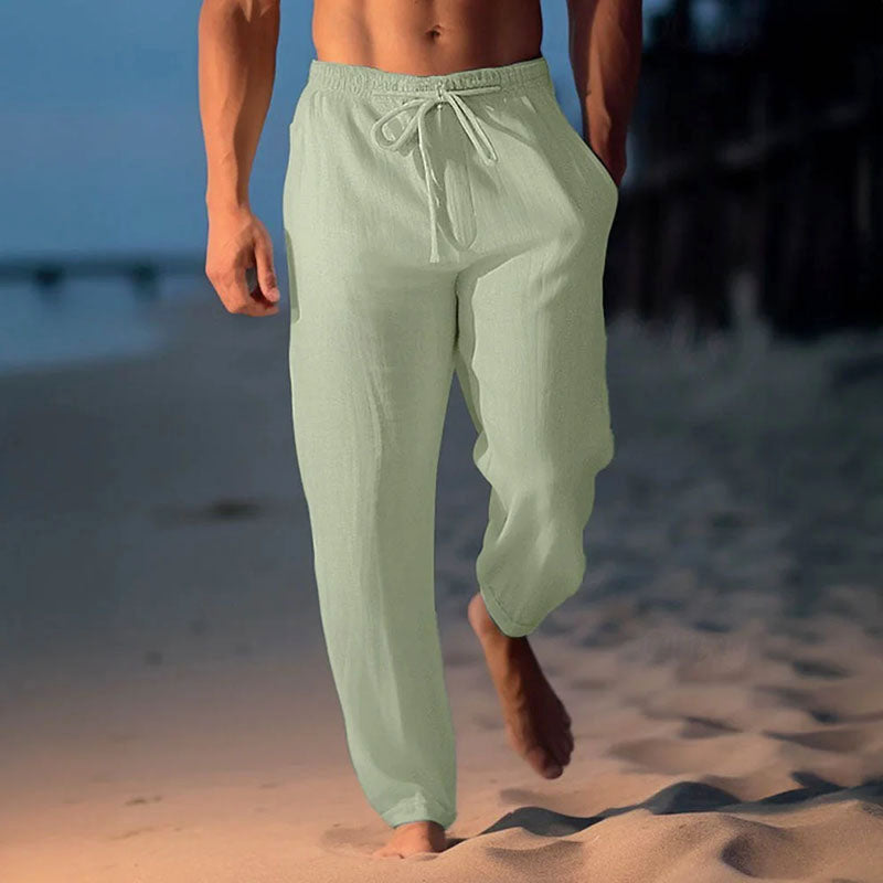 Frank Hardy Drawstring Linen Beach Pants
