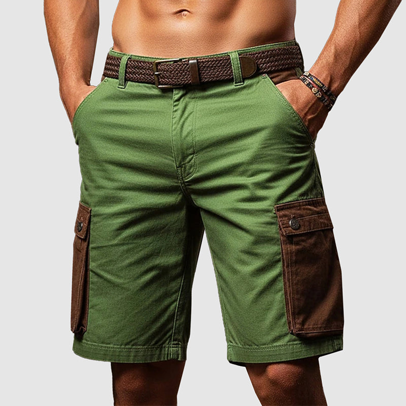 Frank Hardy Linen Cargo Shorts with Utility Pockets