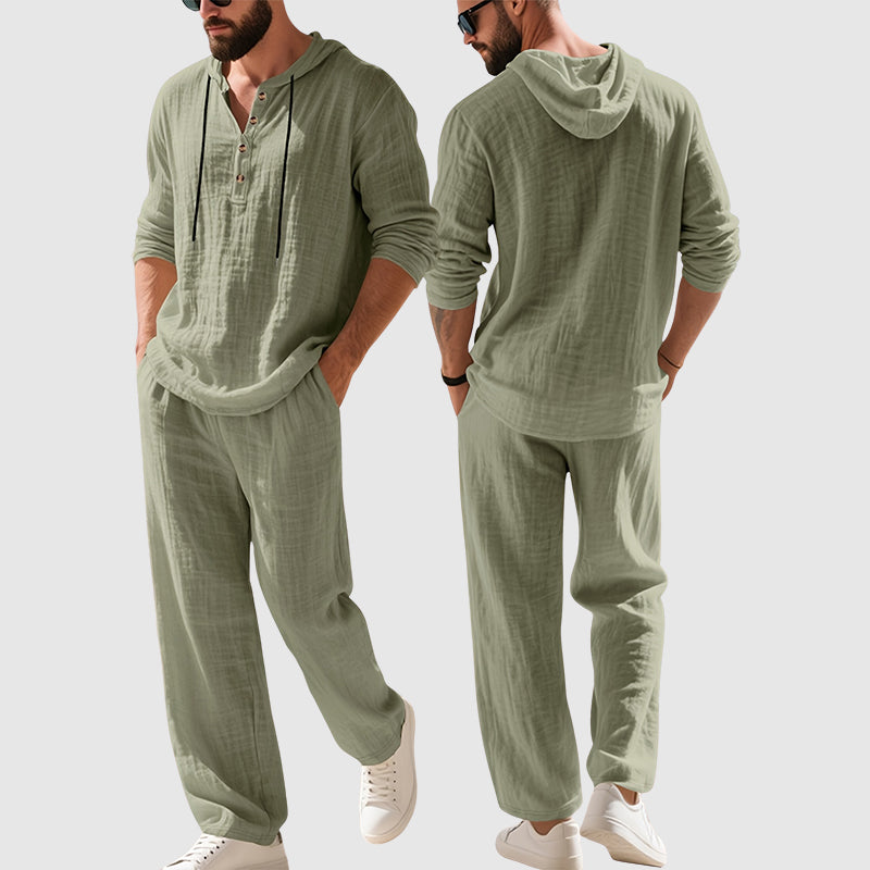 Frank Hardy Two-Piece Hooded Linen Set