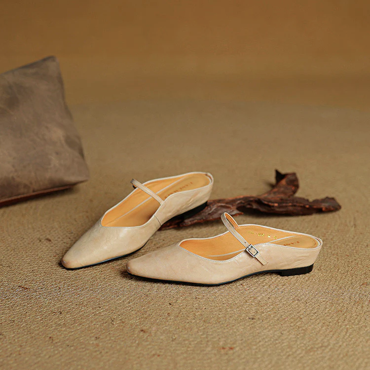 Women’s Genuine Leather Pointed-Toe Mules