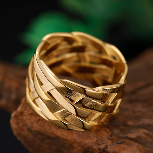 Delicate Woven Whispers Ring