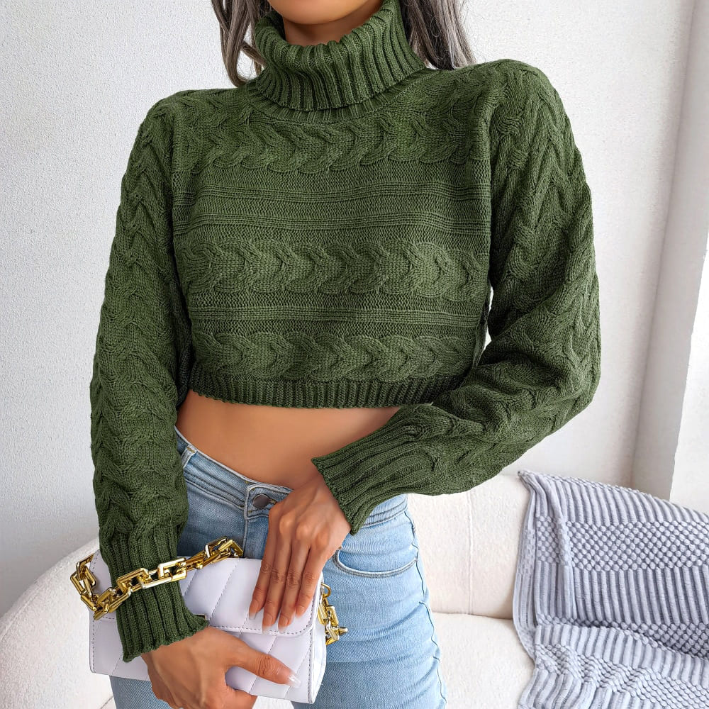 Emilie-Calie Cropped Turtleneck Sweater