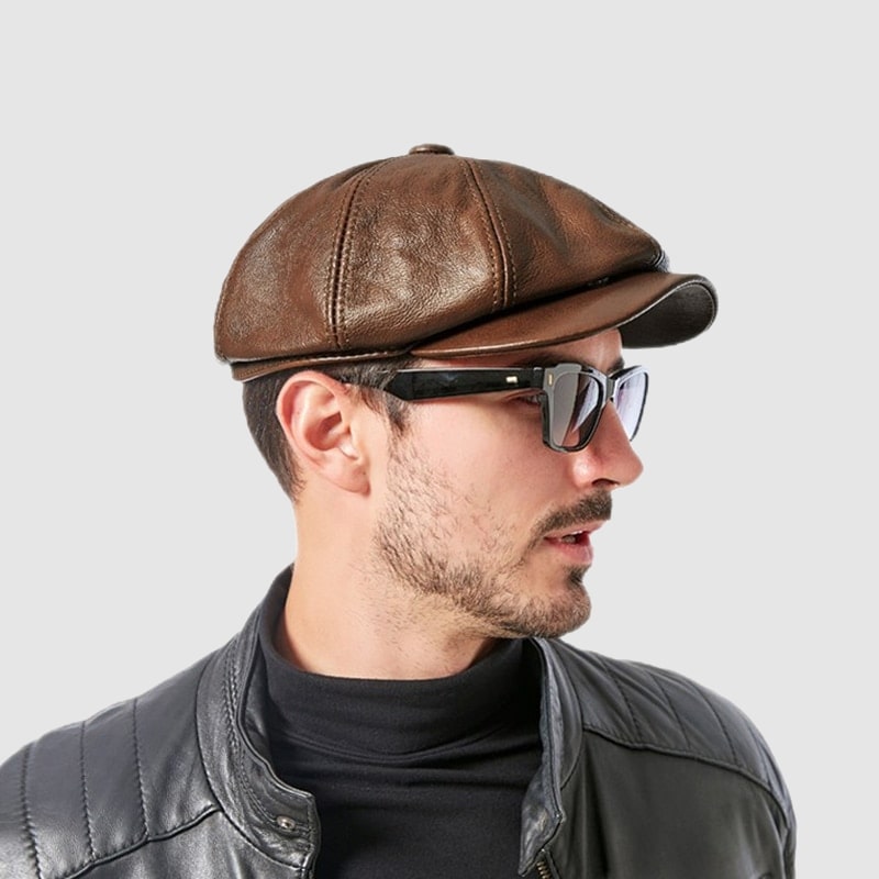 Frank Hardy Genuine Leather Vintage Beret