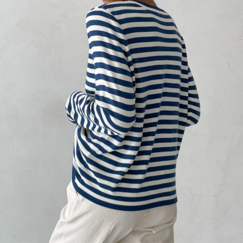 Malin-Tassou Chic Striped Long-Sleeve Shirt