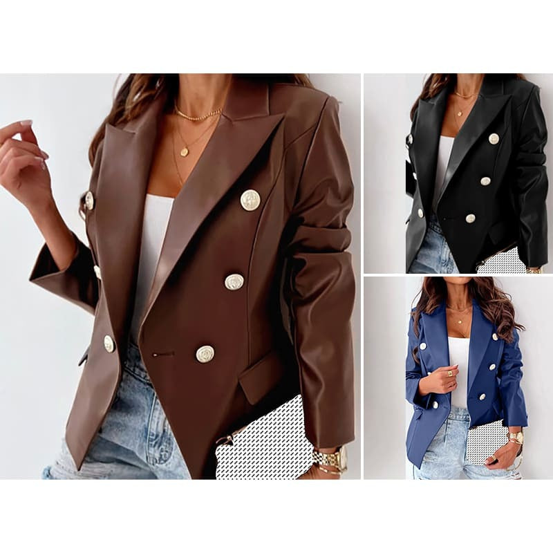 Malin-Tassou Spring Faux Leather Jacket