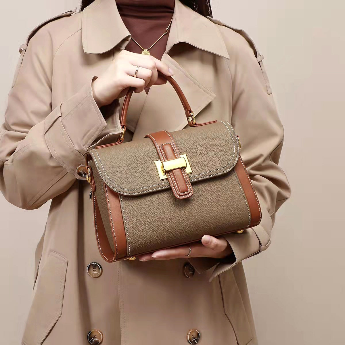 Olivia Klein Genuine Leather Chic Handbag