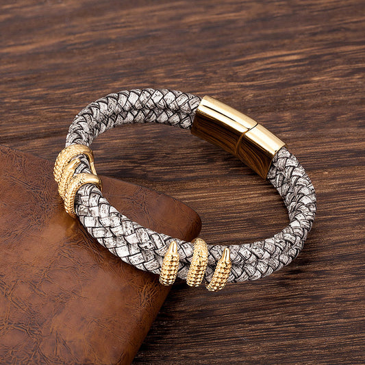 Rugged Weave Leather Bracelet