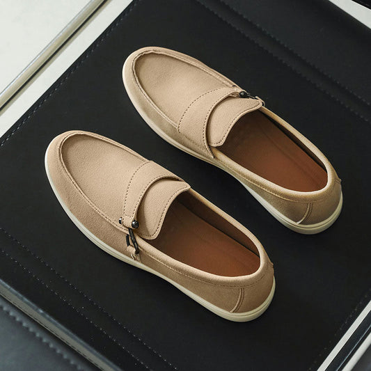 Charles Morrison Suede Loafers with Strap Detail