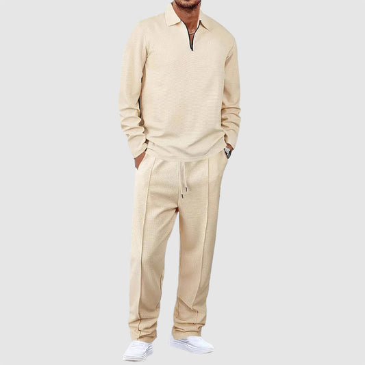 Charles Morrison Waffle Polo Lounge Set