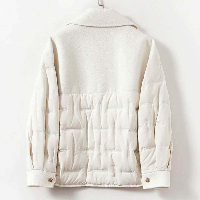 Double-Breasted Wool Down Jacket for Women