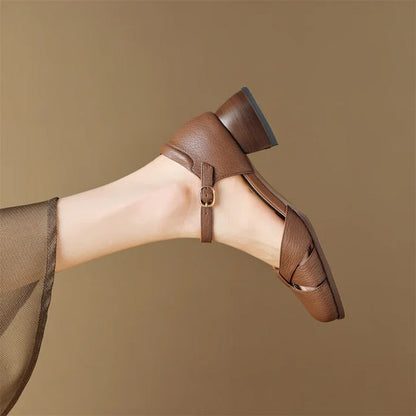 Élise D'Orléans Braided Strap Mary Jane Shoes