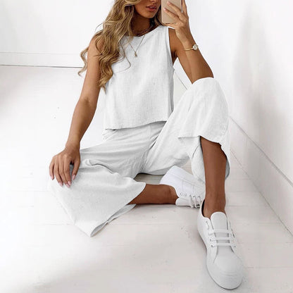 Emie Daly Sleeveless Top and Wide Leg Pants Set