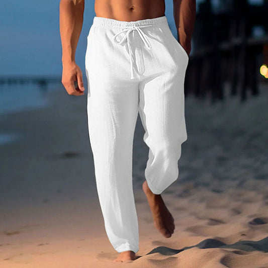 Frank Hardy Drawstring Linen Beach Pants