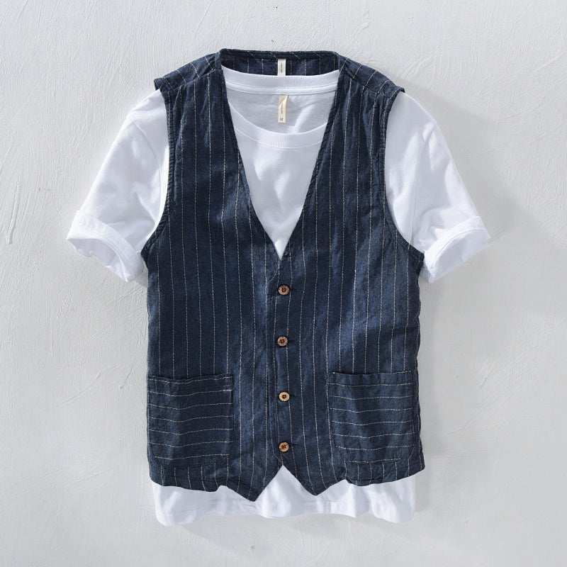 Frank Hardy Linen Striped Vest