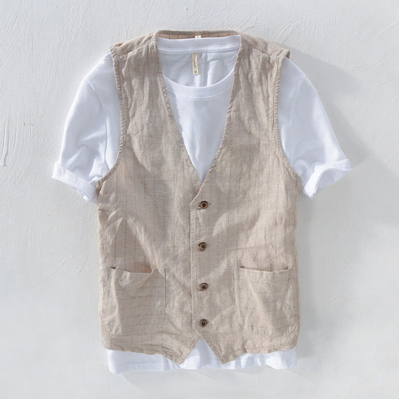 Frank Hardy Linen Striped Vest