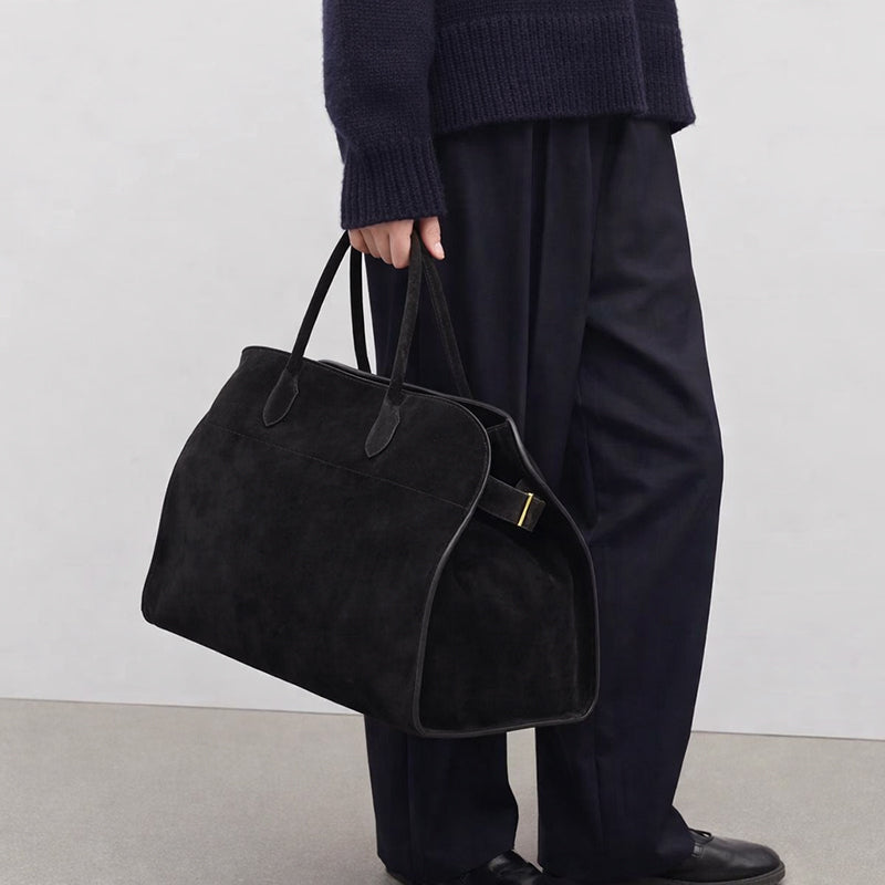 Malin Tassou Large Structured Suede Handbag