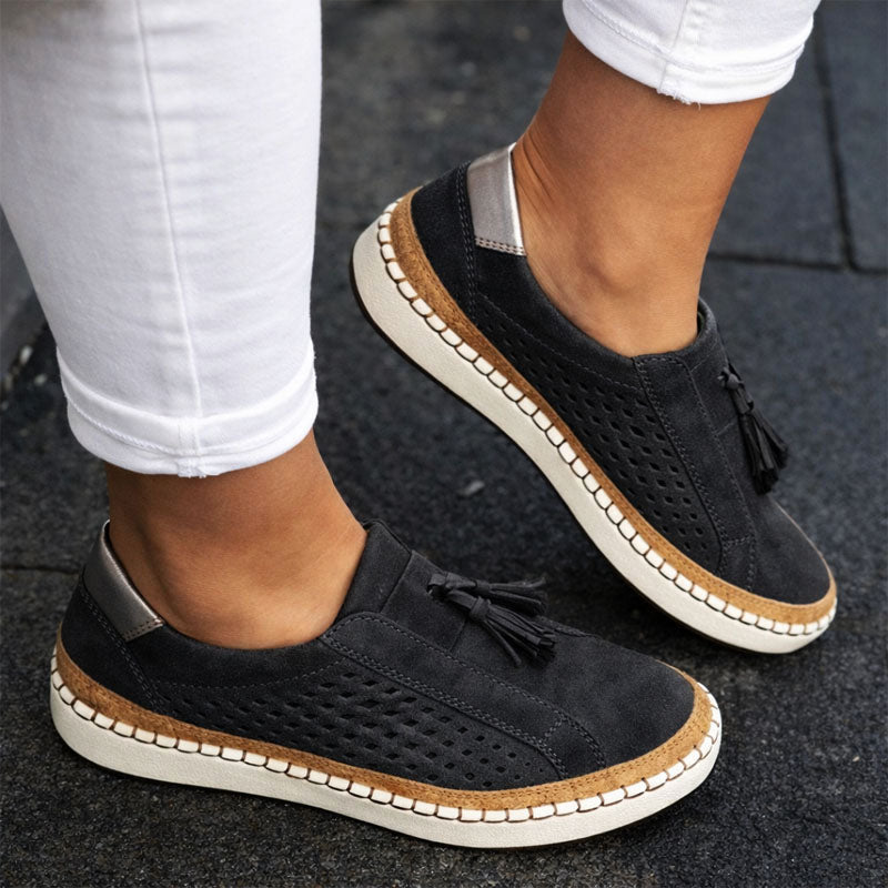 Malin Tassou Suede Shoes with Tassel Detail