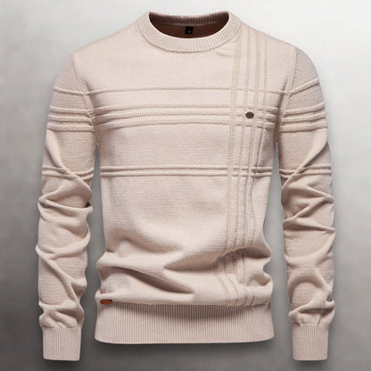 Men’s Cotton Sweater with Knit Pattern
