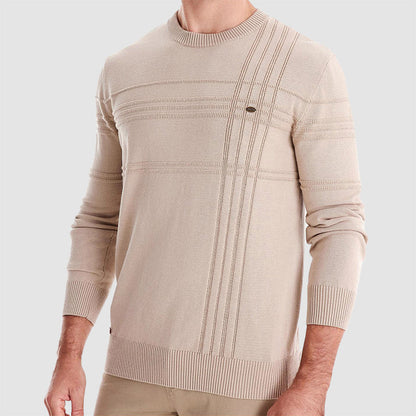 Men’s Cotton Sweater with Knit Pattern