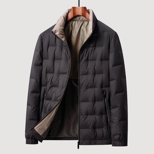 Men’s Down-Filled Quilted Jacket with Zipper