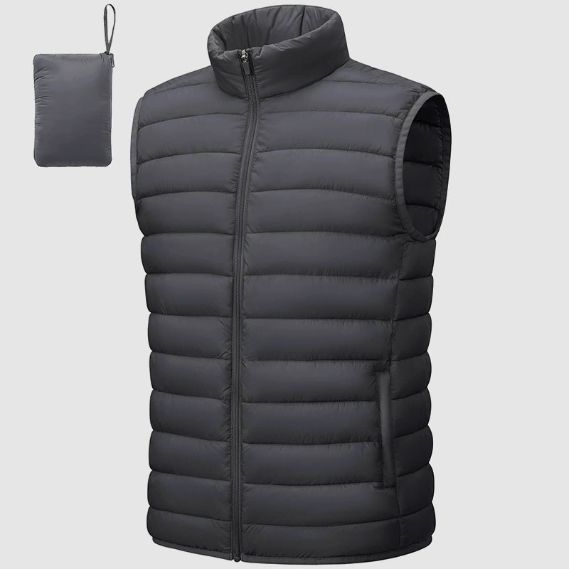 Men’s Quilted Puffer Vest with Packable Design