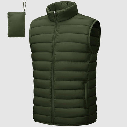 Men’s Quilted Puffer Vest with Packable Design