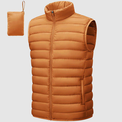 Men’s Quilted Puffer Vest with Packable Design