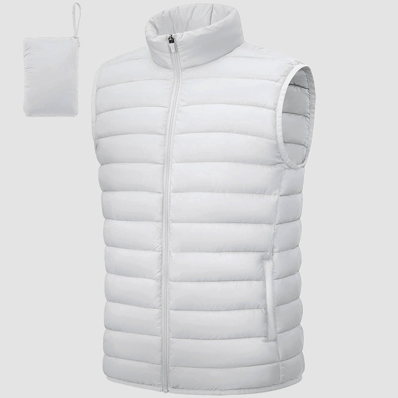 Men’s Quilted Puffer Vest with Packable Design