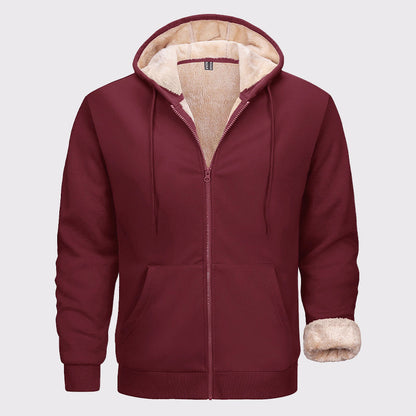 Men’s Sherpa-Lined Hoodie with Full Zipper