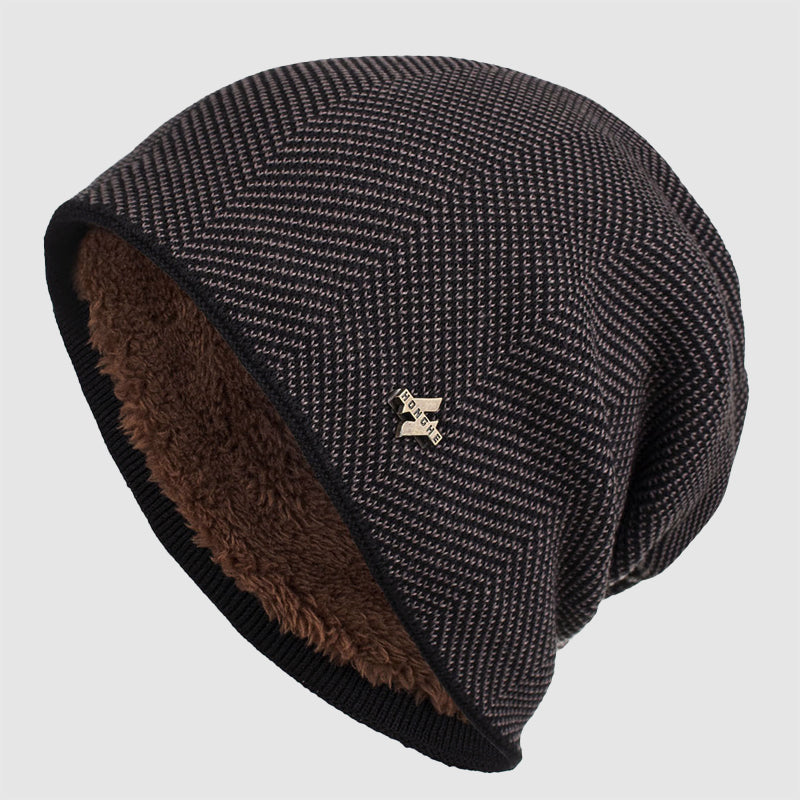 Men’s Slouch Knit Beanie with Fleece Interior