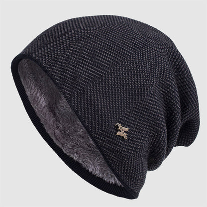 Men’s Slouch Knit Beanie with Fleece Interior
