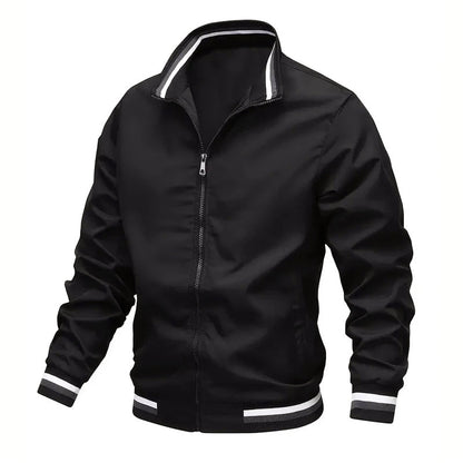 Stand-Collar Autumn Windbreaker Jacket for Men