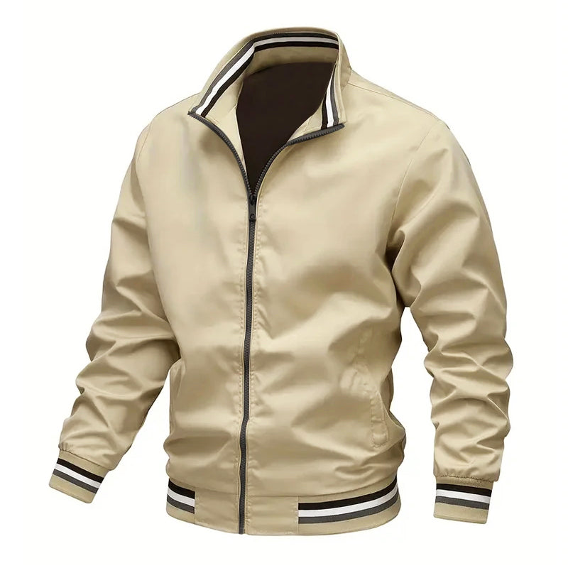 Stand-Collar Autumn Windbreaker Jacket for Men