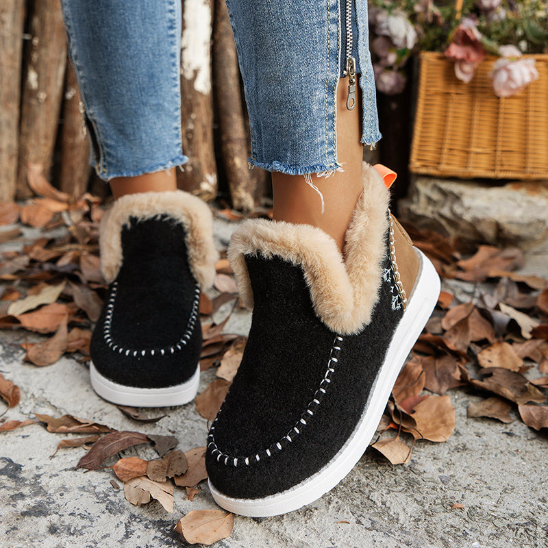 Women’s Cozy Slip-On Winter Boots with Fur Lining