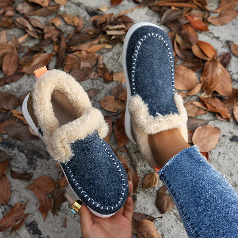 Women’s Cozy Slip-On Winter Boots with Fur Lining