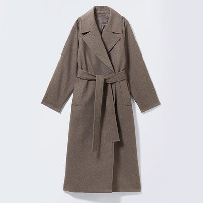 Women’s Floor-Length Wool Blend Overcoat
