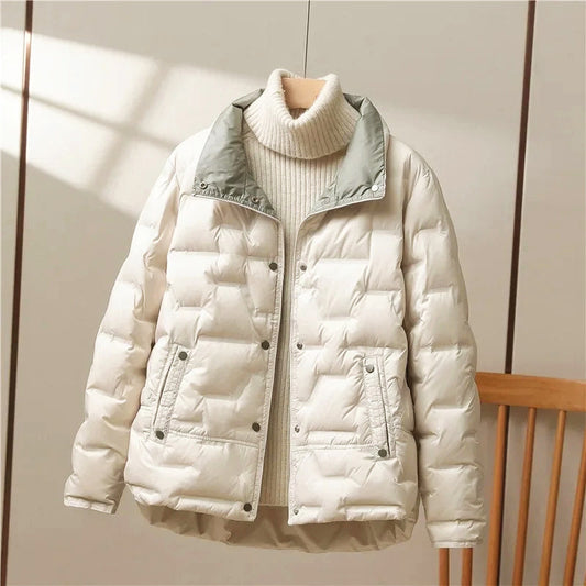 Women’s Short Quilted Jacket with Down Blend Filling