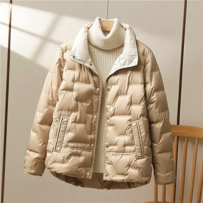 Women’s Short Quilted Jacket with Down Blend Filling