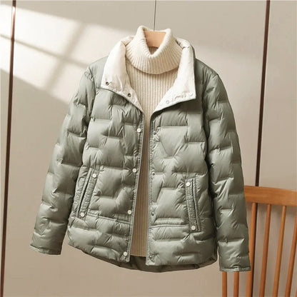 Women’s Short Quilted Jacket with Down Blend Filling