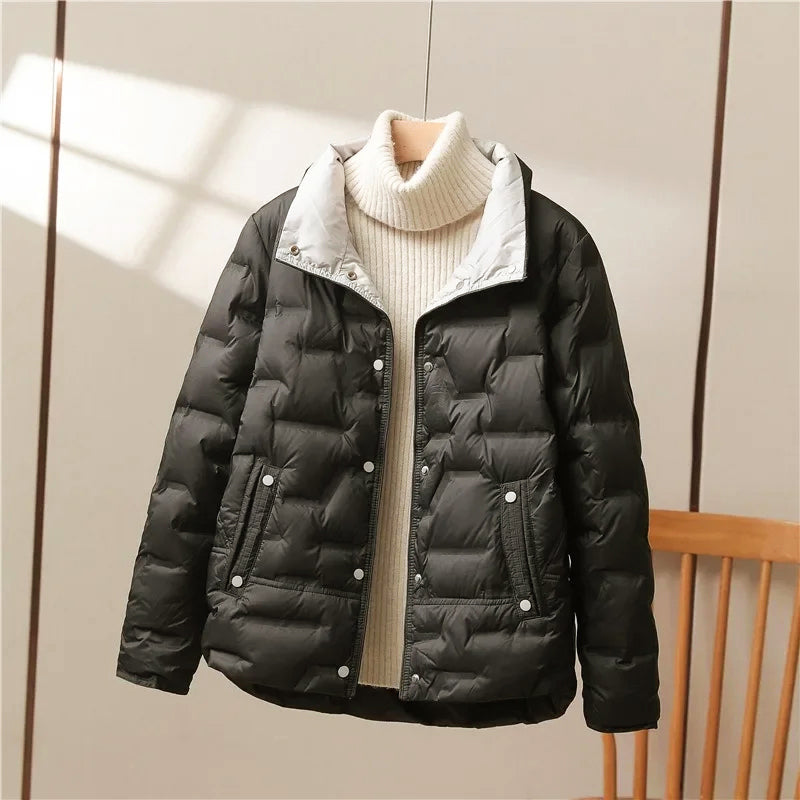 Women’s Short Quilted Jacket with Down Blend Filling