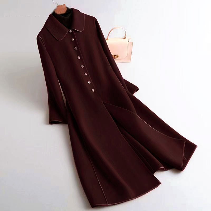 Women’s Tailored A-Line Coat with Rounded Collar