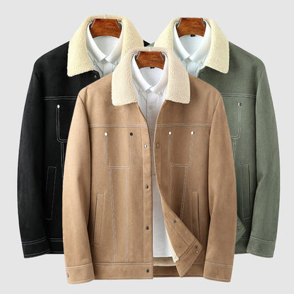 Frank Hardy Faux Suede Bomber Jacket