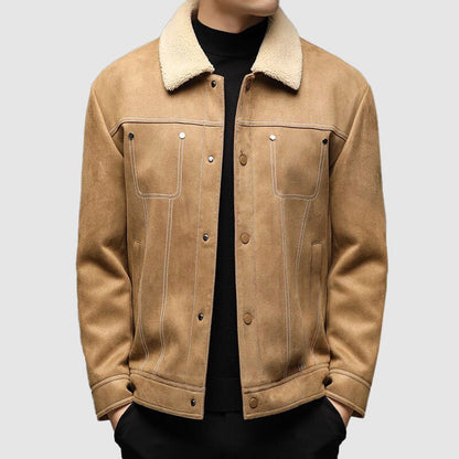 Frank Hardy Faux Suede Bomber Jacket