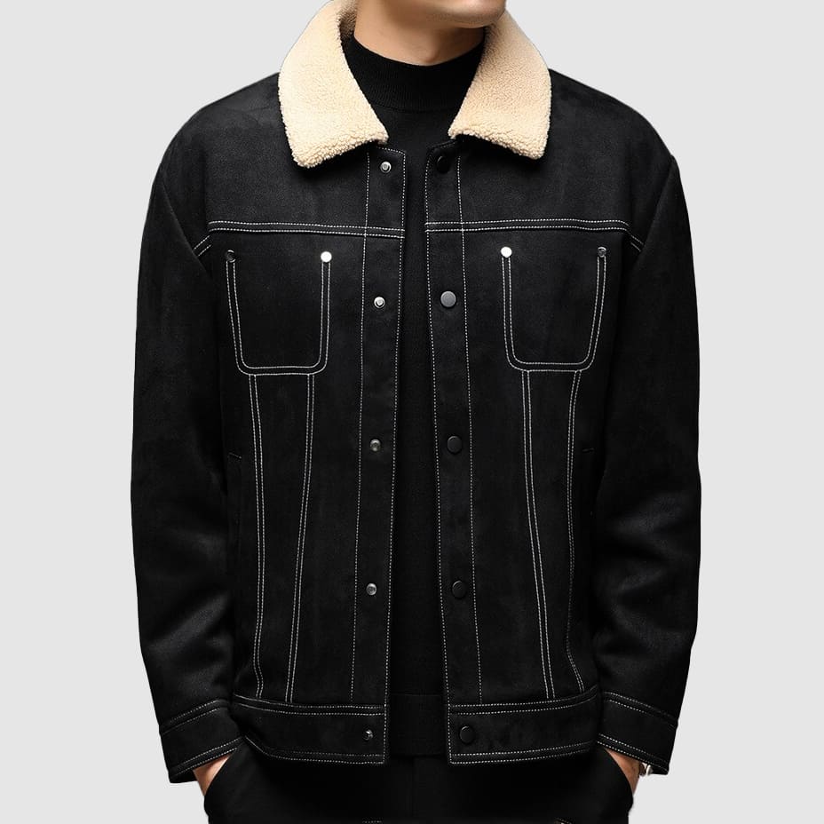 Frank Hardy Faux Suede Bomber Jacket