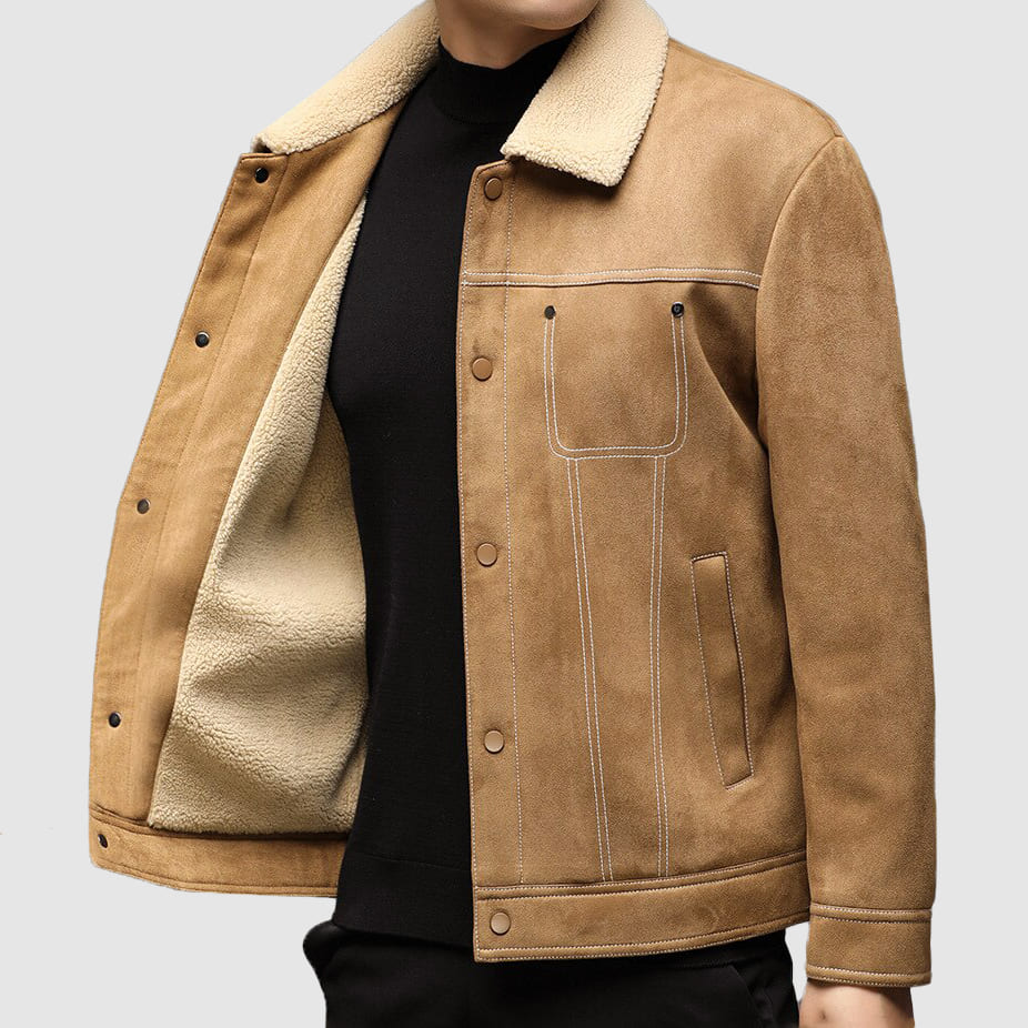 Frank Hardy Faux Suede Bomber Jacket