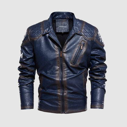 Frank Hardy Metallic Biker Leather Jacket