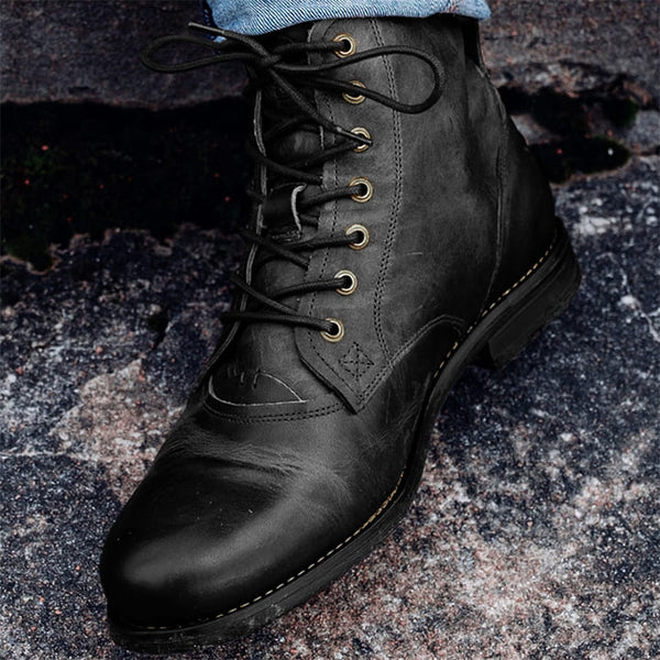 New York Leather Boots - Avxnue