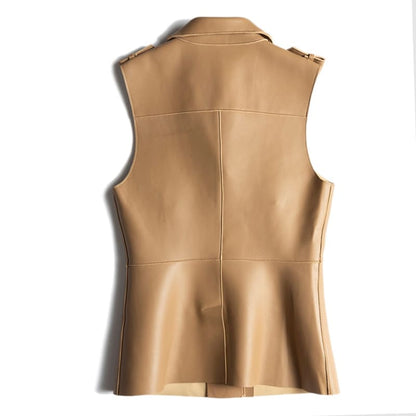 San Calia Genuine Leather Sheepskin Vest